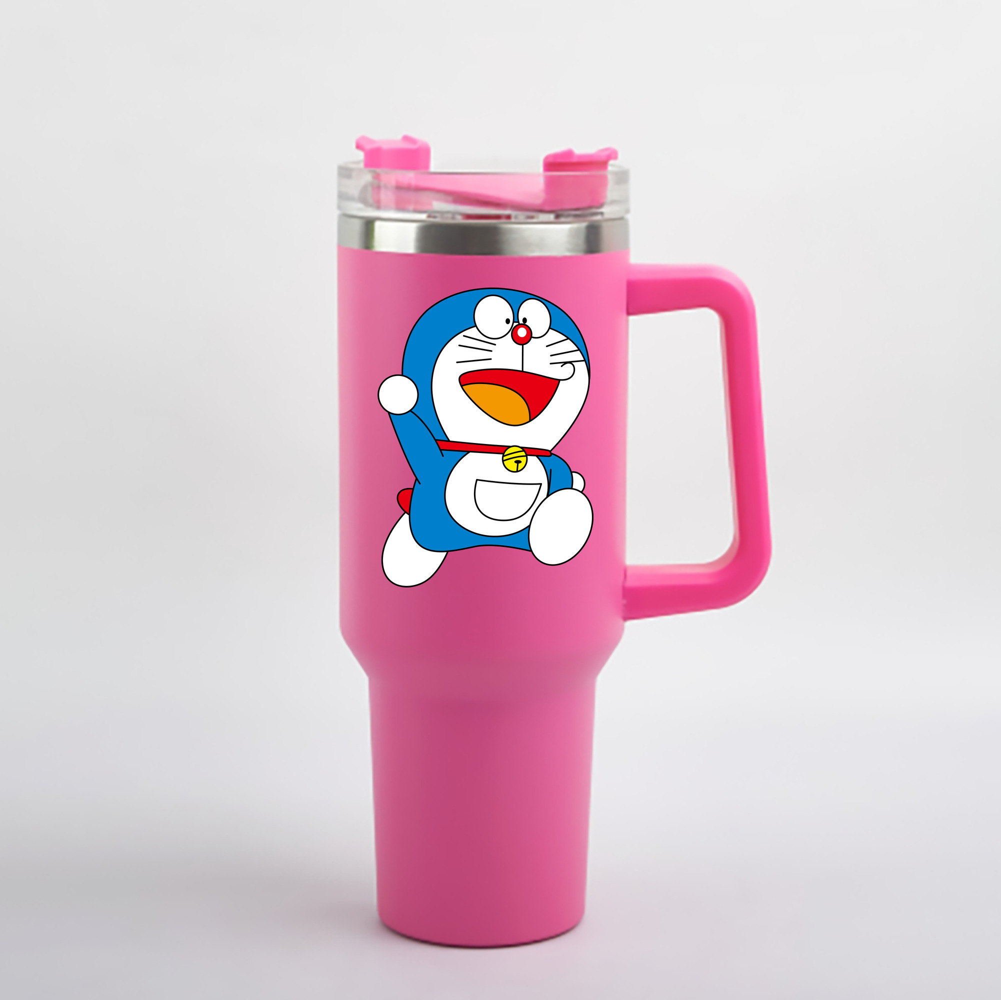（画像用） ドラえもん Doraemon 1200mL車用タンブラー - クリスタルステッカー（プラスチックストロー付き）